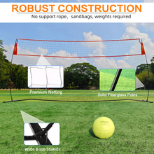 Load image into Gallery viewer, 12FT/18FT Portable Volleyball Training Net for Hitting or Serving Drills, Outdoor & Indoor Freestanding Volleyball Practice Net with Height Adjustable, Volleyball, Carry Bag