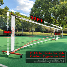 Load image into Gallery viewer, Zdgao Pickleball Net Set with 22 FT Regulation Size Pickleball Net, Paddles Set of 4, Outdoor Pickleballs and Carrying Bag, Steady Metal Frame for Driveway, Backyard, Home