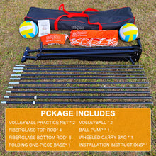 Load image into Gallery viewer, Zdgao Volleyball Training Net - Adjustable 11 x 8 FT Volleyball Practice Equipment For Indoor Outdoor | Great For Serving And Dunking Drills | Portable Wheeled Carry Bag And Volleyball & Easy Assembly