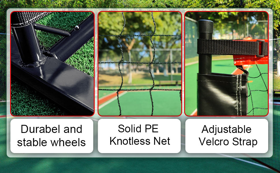 Hoverphenix Portable Pickleball Net, 22 FT Regulation Size & 11 FT Half Court Size Pickle Ball Net with 2 Pickleballs,Carry Bag, 2 in 1 pickleball net for driveway, Backyards,Outdoor,Indoor,Easy Setup