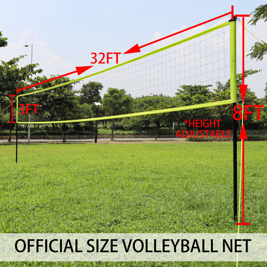 Volleyball Net - Portable Volleyball Sets for Backyard, Lawn, Beach with Soft Volleyball Ball and Pump, Boundary Line, Carry Bag