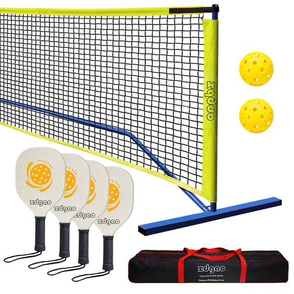 Pickleball Set with 4 Paddles and Net - Official Size Net, 4-Pickleball  Paddles, and 2 Outdoor Pickleball Balls, Outdoor Fun for Kids, Teens and 