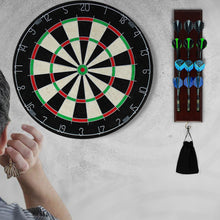 Load image into Gallery viewer, Darts Caddy Wall Mounted Darts Holder/Stand/with Metal Hook, Accessory Storage Bag, Displays 12 Set of Steel/Soft Tip Darts