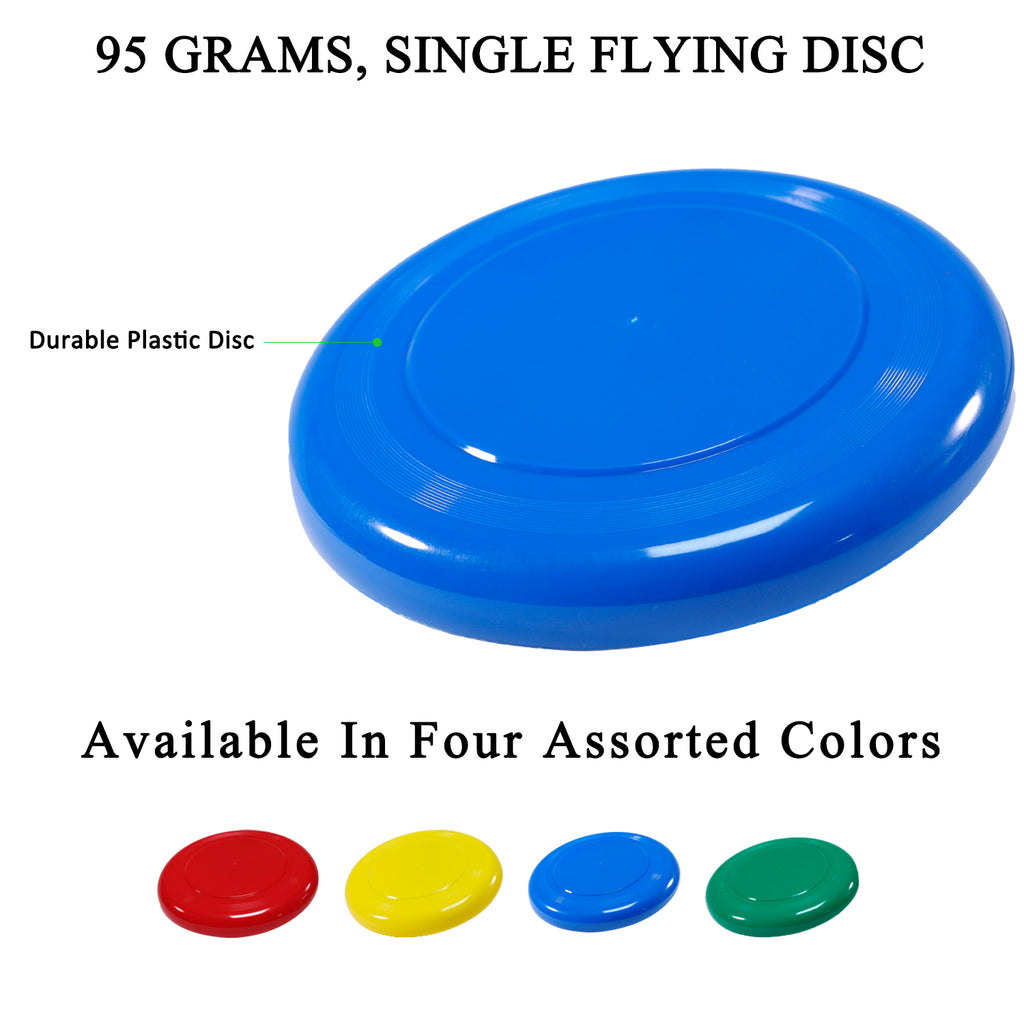Flying Discs for Kids and Adults, Plastic Flying Disc Set for Outdoors, Backyard, Beach Sports | 95 Grams, Set of 8