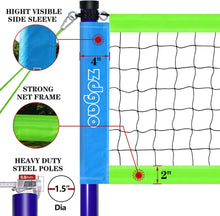Load image into Gallery viewer, Zdgao Volleyball Net Outdoor - Portable Volleyball Set for Backyard with Professional Volleyball Net, Wrap Yarn Volleyball and Pump, Boundary Line, Carry Bag