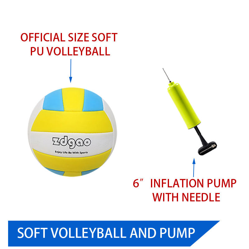 Zdgao Badminton & Volleyball Combo Set - Professional Volleyball Net for Lawn, Backyard, Easy Set up Volleyball Set with Carry Bag, Boundary Line | Come with Flying Discs for Family Fun