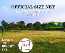 Load image into Gallery viewer, Volleyball Net Outdoor - Professional Volleyball Set with Height Adjustable Aluminum Poles and Anti-Sag System, Boundary Line, Volleyball and Pump