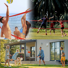 Load image into Gallery viewer, Zdgao Badminton & Volleyball Combo Set - Professional Volleyball Net for Lawn, Backyard, Easy Set up Volleyball Set with Carry Bag, Boundary Line | Come with Flying Discs for Family Fun