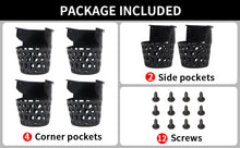Load image into Gallery viewer, Billiard Pool Table Pockets Durable Plastic Web Replacement Pockets for Pool Table w/12 Screws (Set of 6)