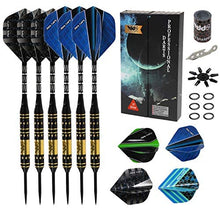 Load image into Gallery viewer, Professional Steel Tip Darts with Brass Barrel Darts+ Aluminum Shafts, Rubber O'Rings, and Extra Flights + Dart Sharpener + Innovative Case Tool+ Extra O'Rings