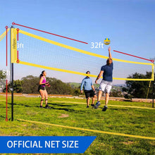 Load image into Gallery viewer, Professional Volleyball Net with Height Adjustable Aluminum Poles and Anti-Sag System, Boundary Line, Volleyball and Pump, Portable Volleyball Sets for Backyard, Lawn, Beach