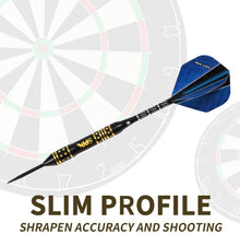 Load image into Gallery viewer, Professional Steel Tip Darts with Brass Barrel Darts+ Aluminum Shafts, Rubber O'Rings, and Extra Flights + Dart Sharpener + Innovative Case Tool+ Extra O'Rings