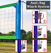 Load image into Gallery viewer, Volleyball Net Outdoor - Professional Volleyball Set with Height Adjustable Aluminum Poles and Anti-Sag System, Boundary Line, Volleyball and Pump