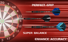 Load image into Gallery viewer, Darts Steel Tip - 22g Professional Metal Tip Darts Set of 6 w/Aluminum Shaft + 12pcs Dart Flights + 8pcs Flight Protectors + Dart Sharpener