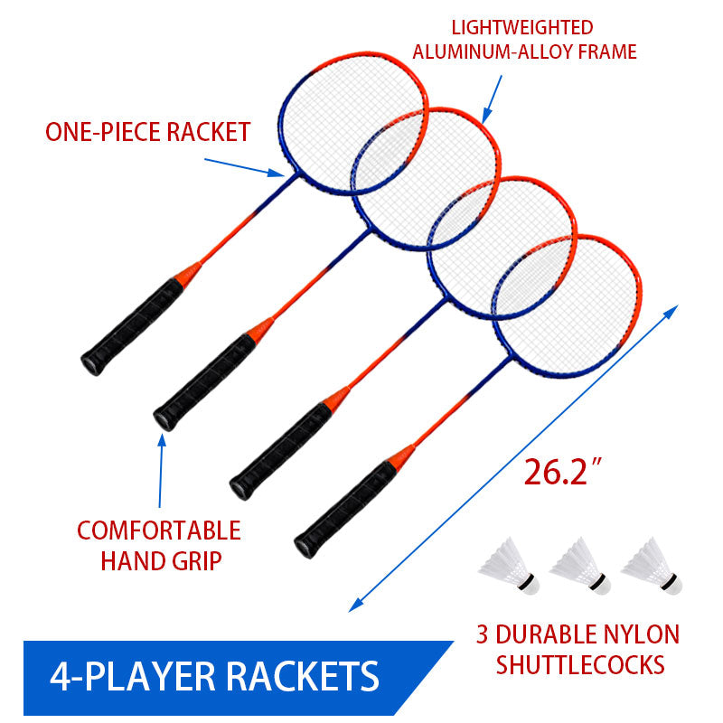 Zdgao Badminton & Volleyball Combo Set - Professional Volleyball Net for Lawn, Backyard, Easy Set up Volleyball Set with Carry Bag, Boundary Line | Come with Flying Discs for Family Fun