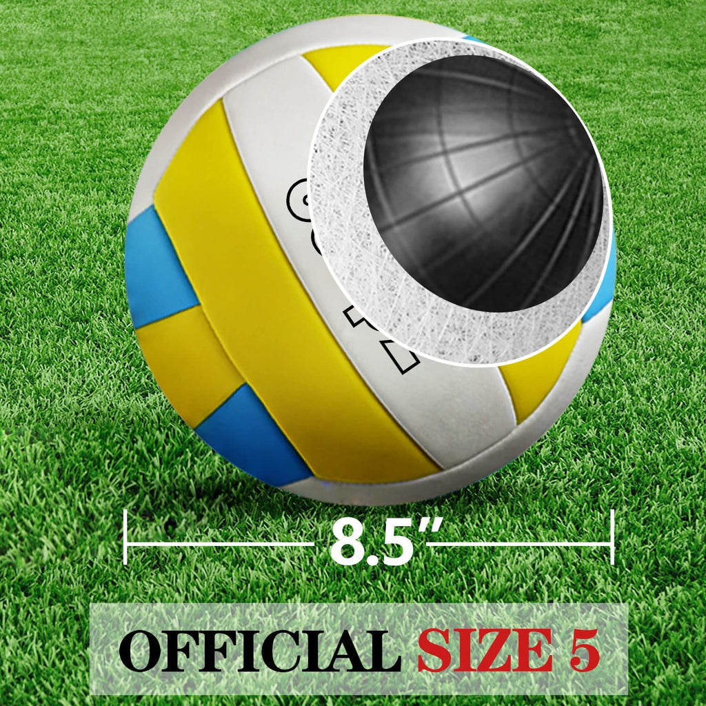 Zdgao Volleyball Net Outdoor - Portable Volleyball Set for Backyard with Professional Volleyball Net, Wrap Yarn Volleyball and Pump, Boundary Line, Carry Bag