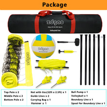 Load image into Gallery viewer, Volleyball Net - Portable Volleyball Sets for Backyard, Lawn, Beach with Soft Volleyball Ball and Pump, Boundary Line, Carry Bag