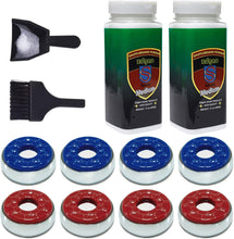 Load image into Gallery viewer, Shuffleboard Pucks w/ 2 Cans Shuffleboard Wax, Mini Dustpan and Brush for Shuffleboard Table, Complete Shuffleboard Accessories Bundle