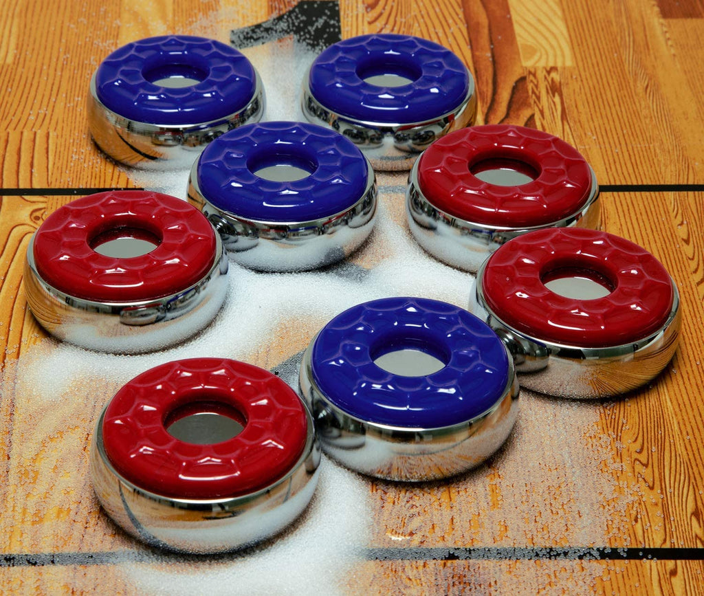 Shuffleboard Pucks w/ 2 Cans Shuffleboard Wax, Mini Dustpan and Brush for Shuffleboard Table, Complete Shuffleboard Accessories Bundle