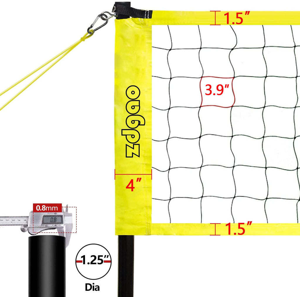 Volleyball Net - Portable Volleyball Sets for Backyard, Lawn, Beach with Soft Volleyball Ball and Pump, Boundary Line, Carry Bag