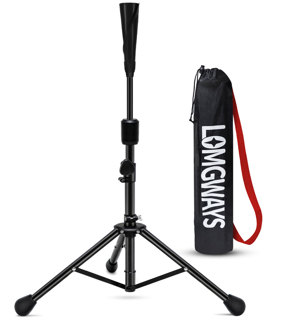 FDLS Baseball Batting tee for Adults and Youth Teens, Portable Tripod Stand Base Tee Easy Adjustable Height 27 to 46 inches for Hitting Training Practice, with Carrying Bag