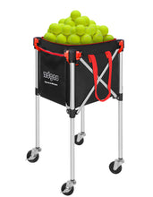 Load image into Gallery viewer, Zdgao Pickleball Tennis Ball Hopper-Foldable Lightweight Tennis Ball Basket Holds 180 Tennis with Removable Bag,Wheel,Side Pocket for Training/Teaching, for Tennis/Baseball/Softball/Pickleball