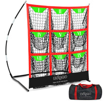 Load image into Gallery viewer, 9 Hole Pitching Net for Baseball and Softball | Pitcher Training Net with Strike Zone Indoor Outdoor for Teens, Adults, Portable Pitching Training Equipment with Carry Bag