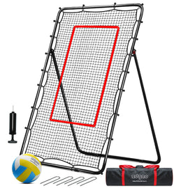 Zdgao Volleyball Rebounder Net 4x7ft -Adjustable Volleyball Training Bounce Net with 5 Adjustable Angles and Neon Target for Lacrosse,Volleyball,Baseball,Tennis and Soccer,for Multi Rebounder Training