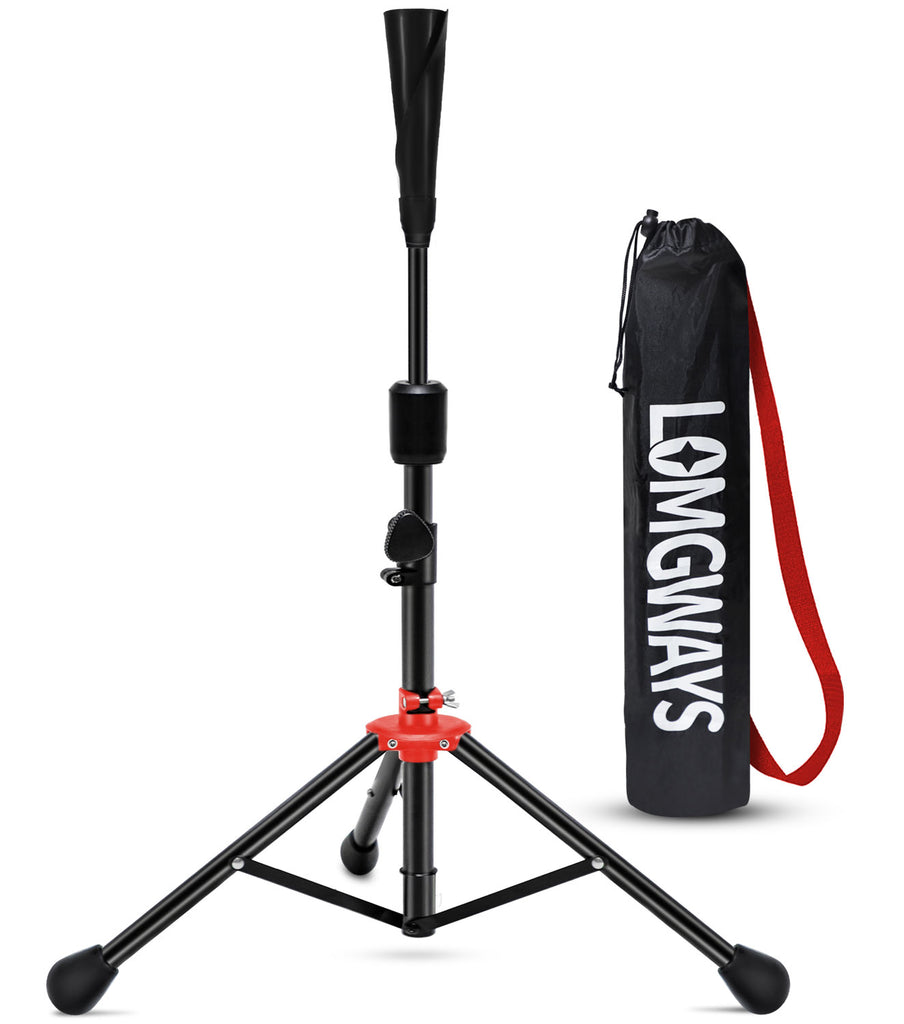 FDLS Baseball Batting tee for Adults and Youth Teens, Portable Tripod Stand Base Tee Easy Adjustable Height 27 to 46 inches for Hitting Training Practice, with Carrying Bag