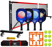 Load image into Gallery viewer, Pickleball Net for Driveway, 22 FT Regulation Size Pickleball Set with Net and Fiberglass Paddles Set of 4, Outdoor Pickleballs and Carry Bag