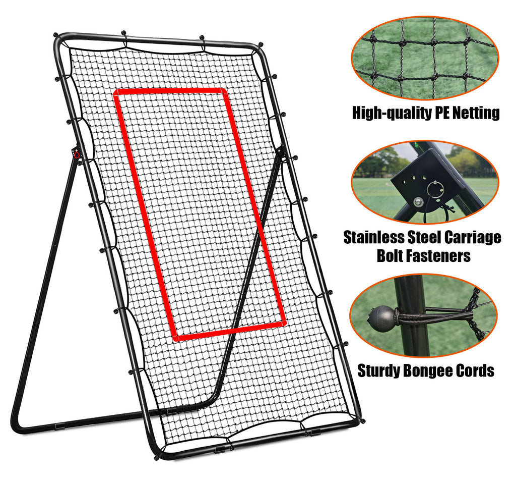 Zdgao Volleyball Rebounder Net 4x7ft -Adjustable Volleyball Training Bounce Net with 5 Adjustable Angles and Neon Target for Lacrosse,Volleyball,Baseball,Tennis and Soccer,for Multi Rebounder Training