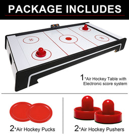 Air Hockey Table for Kids | Tabletop Air Hockey for Children, Girls, Boys, Teens with Air Hockey Pucks and Paddles, Electronic Fans