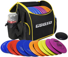 Load image into Gallery viewer, Disc Golf Set with Bag - 12 PCS Flying Disc Golf Discs for Beginner with Putter, Midrange, Driver | Portable Disc Golf Backpack Holds 28+ Discs Free Stand Bag Design for Convenient Use