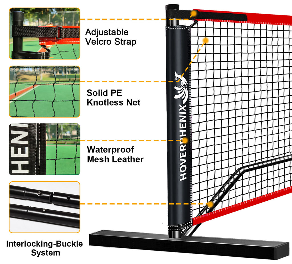 Pickleball Net for Driveway, 22 FT Regulation Size Pickleball Set with Net and Fiberglass Paddles Set of 4, Outdoor Pickleballs and Carry Bag