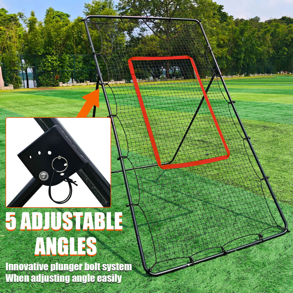 Zdgao Volleyball Rebounder Net 4x7ft -Adjustable Volleyball Training Bounce Net with 5 Adjustable Angles and Neon Target for Lacrosse,Volleyball,Baseball,Tennis and Soccer,for Multi Rebounder Training