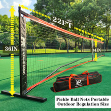 Load image into Gallery viewer, Pickleball Net for Driveway, 22 FT Regulation Size Pickleball Set with Net and Fiberglass Paddles Set of 4, Outdoor Pickleballs and Carry Bag