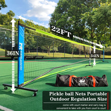 Load image into Gallery viewer, Pickleball Net Set with Regulation Size Pickleball Net, Pickleball Paddles Set of 4, 6 Outdoor Pickleballs and Carry Bag, Portable Pickle Ball Net System for Driveway, Home, Backyard