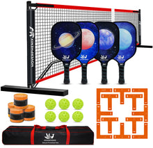 Load image into Gallery viewer, Pickleball Net for Driveway, 22 FT Regulation Size Pickleball Set with Net and Fiberglass Paddles Set of 4, Outdoor Pickleballs and Carry Bag