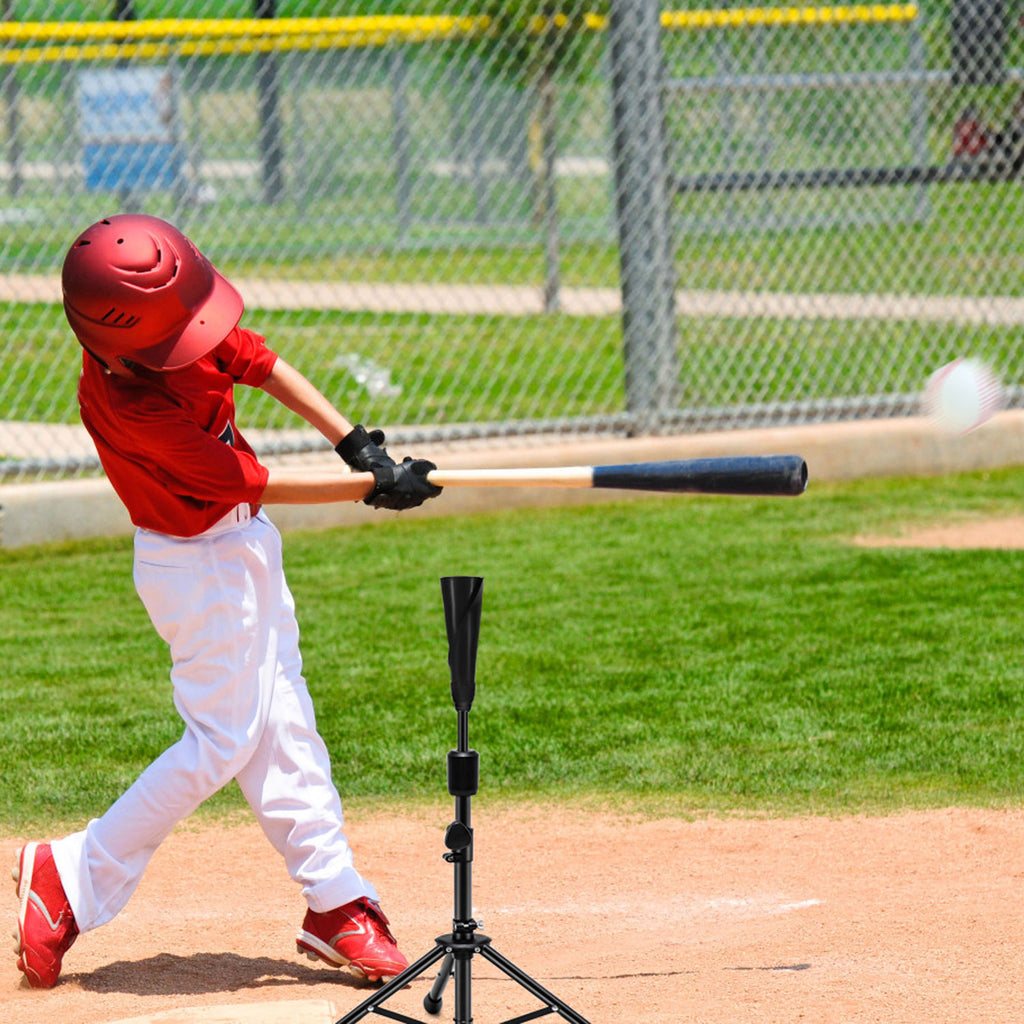 FDLS Baseball Batting tee for Adults and Youth Teens, Portable Tripod Stand Base Tee Easy Adjustable Height 27 to 46 inches for Hitting Training Practice, with Carrying Bag