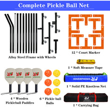 Load image into Gallery viewer, Pickleball Net Set with Regulation Size Pickleball Net, Pickleball Paddles Set of 4, 6 Outdoor Pickleballs and Carry Bag, Portable Pickle Ball Net System for Driveway, Home, Backyard