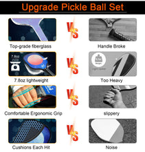 Load image into Gallery viewer, Pickleball Net for Driveway, 22 FT Regulation Size Pickleball Set with Net and Fiberglass Paddles Set of 4, Outdoor Pickleballs and Carry Bag