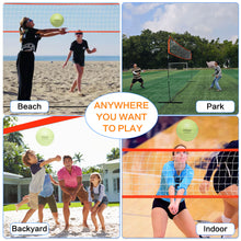 Load image into Gallery viewer, 12FT/18FT Portable Volleyball Training Net for Hitting or Serving Drills, Outdoor &amp; Indoor Freestanding Volleyball Practice Net with Height Adjustable, Volleyball, Carry Bag