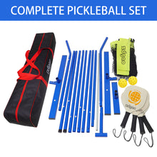 Load image into Gallery viewer, Pickleball Set with 4 Paddles and Net - Official Size Net, 4-Pickleball Paddles, and 2 Outdoor Pickleball Balls, Outdoor Fun for Kids, Teens and Adults