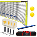 Pickleball Set with 4 Paddles and Net - Official Size Net, 4-Pickleball Paddles, and 2 Outdoor Pickleball Balls, Outdoor Fun for Kids, Teens and Adults