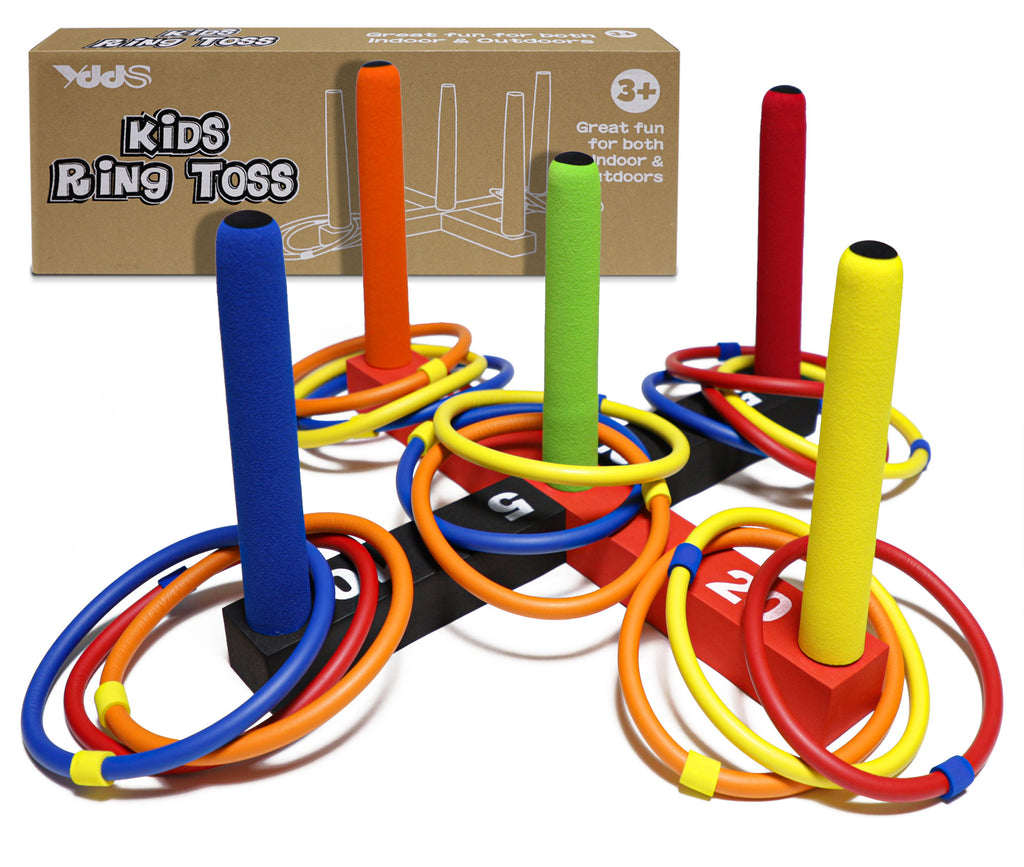 Amazon.com: Sportime Soff-Ring Toss Game - Set of 6 Rings - Assorted  Colors, White, 12 x 12 x 1/4