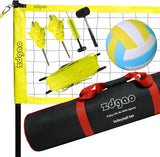 Volleyball Net - Portable Volleyball Sets for Backyard, Lawn, Beach with Soft Volleyball Ball and Pump, Boundary Line, Carry Bag