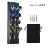 Darts Caddy Wall Mounted Darts Holder/Stand/with Metal Hook, Accessory Storage Bag, Displays 12 Set of Steel/Soft Tip Darts