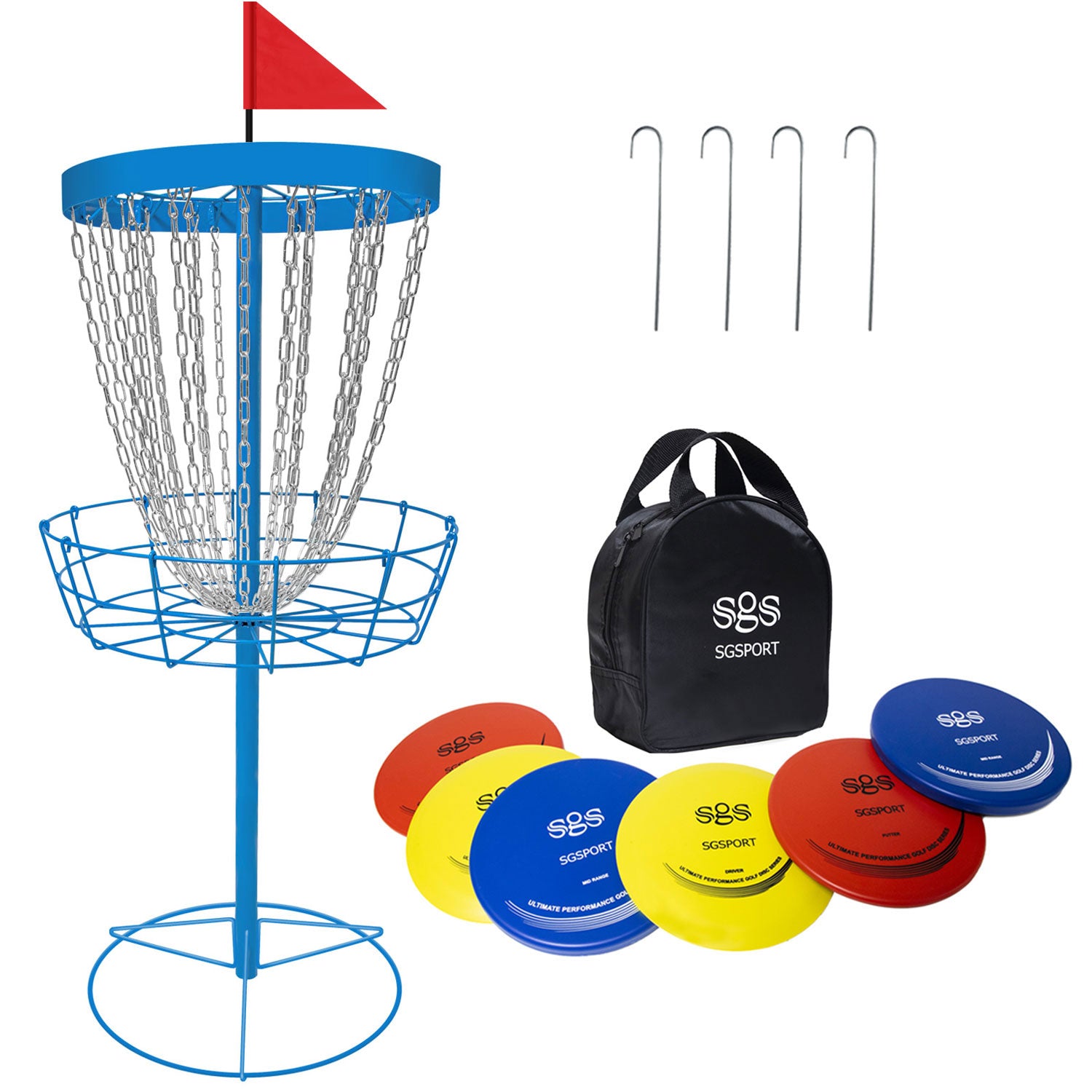 Disc Golf Basket Target - Pro 24 Chains Portable Metal Golf Goals