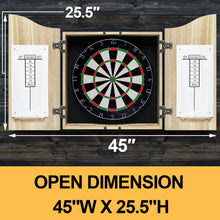 Load image into Gallery viewer, Dart Board Cabinet Set with 18 Inch Bristle Dartboard, Darts Holder Wall Mounted, Darts Throw Line, and Ready-to-Play Bundle with Steel Tip Darts Set
