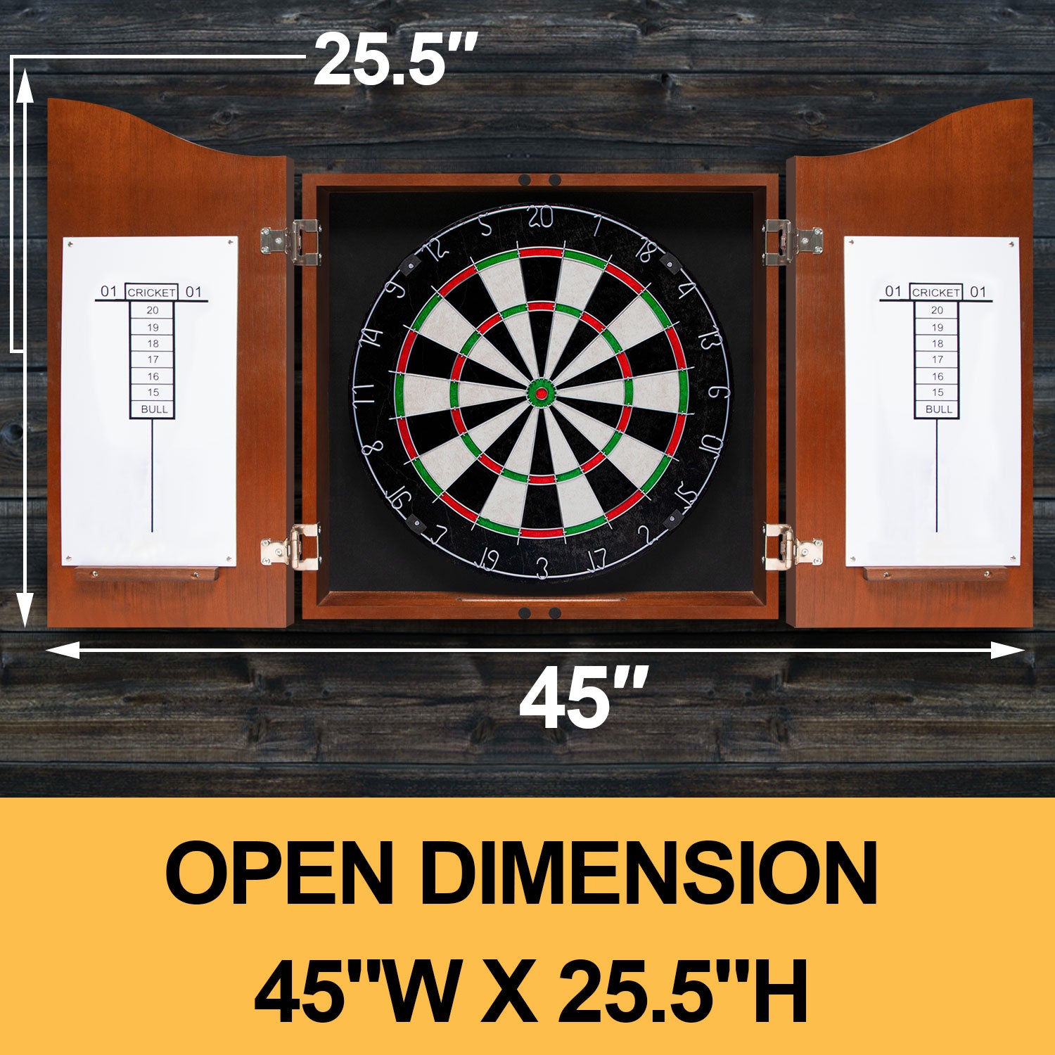 GOOSO Dart Board Cabinet Set with 18 Inch Bristle Dartboard, Darts Holder  Wall Mounted, Darts Throw Line, and Ready-to-Play Bundle with Steel Tip